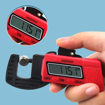 0-12.7 mm Pinça de Compostos de Fibra de Carbono Digital Espessura Paquímetro Micrômetro Medidor Azul/Vermelho Ferramenta de Medição