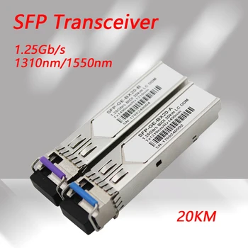 1,25 Gb/s Transceptor SFP Módulo Única Fibra Monomodo 20km de 1310nm/1550nm LC DDM Switch Ethernet