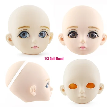 1/3 de Mulheres Boneca Cabeça Abertura da Tampa DIY Maquiagem para 60cm Bebê Bonito Menina Boneca Cabeça 3D Olhos de Boneca