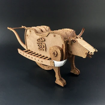 1:35 DIY de Madeira Vaca Liuma Zhuge Liang Antigo Carro Modelo dos Três Reinos Quebra-cabeça 3D Modelo Precisa de Montagem