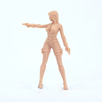 1/64 Figura Menina Com Uma Arma em Miniatura Modelo 1/43 1/35 Bela Beleza KG Precisa Ser Colorido Por Si mesmo Número 252