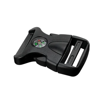 10pcs 25mm 32mm de Plástico Bússola Preto Fivela de Contorno de Curva, Para Pulseira Paracord Harness Dog Alças de Mochila Tecido