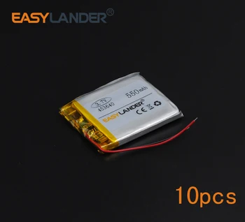 10pcs/Lot 3,7 V 550mAh 453640 do Polímero do Li-íon Para a parte eletrônica DIY alto-Falante Flash de iluminação Oticon Streamer de segurança em seu GPS
