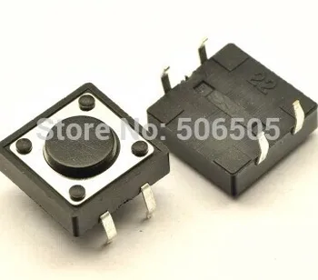 12x12x5mm 4pin MERGULHO Tátil Tato Mini Interruptor de Botão de pressão Micro-Interruptor Momentâneo 50pcs/monte