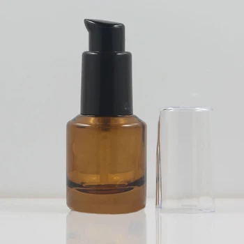 15ml marrom Vidro frasco de loção com plástico preto bomba,de espessura inferior 15ml cosméticos embalagem,15 ml garrafa de vidro cosmético líquido