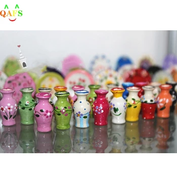 1Pc 1:12 DIY Artesanal Mini Pote de Cerâmica Casa de Boneca Cozinha Cerâmica Enfeite Decora Vaso Casa de bonecas, Miniaturas