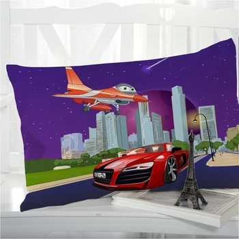 1pc Carro de desenho animado fronha de Travesseiro Fronha da Cama Pillowcovers decorativos 50x70 de Impressão 3D para crianças de bebê violeta