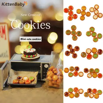 1Set 1:12 Casa de bonecas em Miniatura do Bolo de Sobremesa de Geléia Cookies Biscoito Caixa de Lanches Modelo de Fingir Jogo de Alimentos para a Cozinha de Brinquedo Acessórios