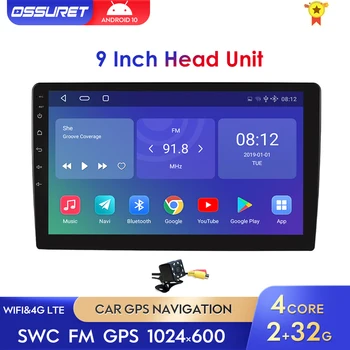 2 Din Android10 GPS, Auto-Rádio Estéreo Multimídia Player Bluetooth wi-FI Link de Espelho OBD2 DAB Carro Universal FM de 9 POLEGADAS SWC DSP MAPA