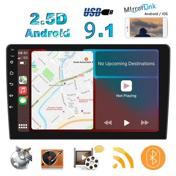 2 Din CarPlay auto-Rádio 9 Polegadas HD Carro MP5 Multimédia Player para Android 10.1-Rádio de Navegação GPS Wifi Bluetooth
