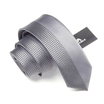 2020 Novos Homens de Negócios Gravatas de Jacquard Tecido Casual 6CM Slim Laços para Homens Prata Elegante Gravatas Skinny Gravata Mens Laços Caixa de Presente