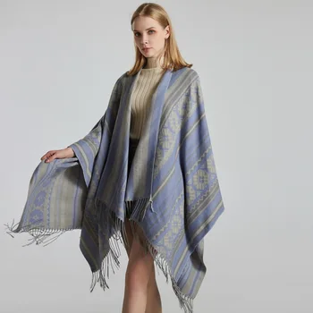2020 Outono Inverno Plus Size Quente Impressão Ponchos E Capes Para As Mulheres De Grandes Dimensões Xales Envolve Cashmere Pashmina Femme Bufanda