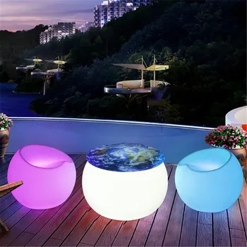 2021 mais recente de LED recarregável o coquetel mesa de plástico balcão de bar mesa de café comercial de bar mobiliário banquinho de bar de moda decora