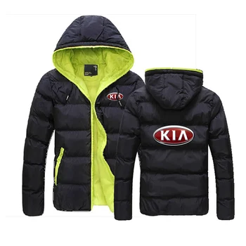 2022 Últimas Homens da KIA MOTORS Impressão de Outono Inverno Personalizar para Baixo Quente Magro Casacos Masculinos Sportwear Jaqueta casaco com Capuz