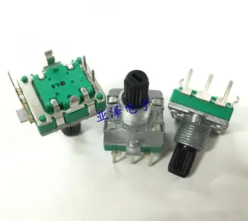 5pcs EC16 tipo de encoder com uma prima switch 24 de posicionamento de 24 de pulso dente-de-serra eixo de 15MM digital potenciômetro giratório