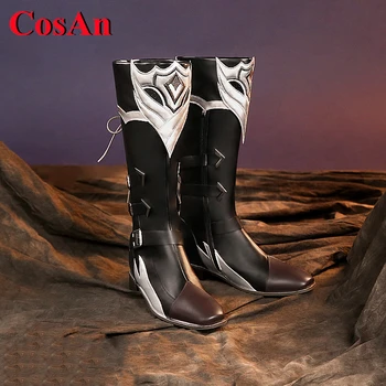 A CosAn Jogo Genshin Impacto Tartaglia/Diluc Sapatos Cosplay Universal Combat Boots Jogo De Papel Usado Acessórios