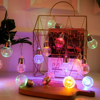 A Energia da bateria LED Ball Garland Luzes de Fadas Cadeia Exterior Impermeável da Lâmpada de Férias de Natal a Festa de Casamento de Luzes Decoração