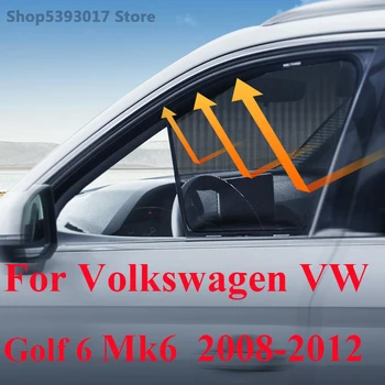 A Volkswagen VW Golf 6 Mk6 2008-2012 Carro Magnético Lado da Janela, Chapéus de Blindagem de Malha de Sombra Cego Janela do Carro Curti Acessórios