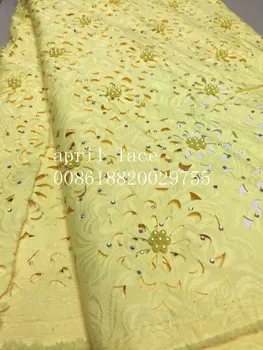 ab001-2 amarelo pérolas de pedra de corte a laser de tecido com laço para o vestido de noite/serragem/casamento