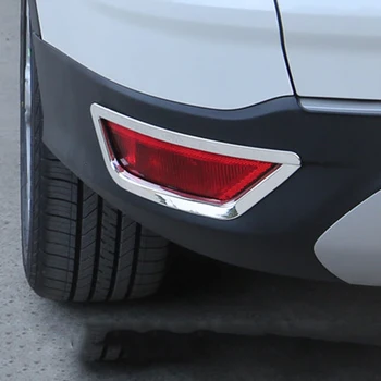ABS Cromado Luz de Neblina Traseira Tampa da Lâmpada de Aparar a Cauda faróis de nevoeiro Quadro de Decoração Para o Ford Kuga Escape 2013 -2019 Acessórios do Carro