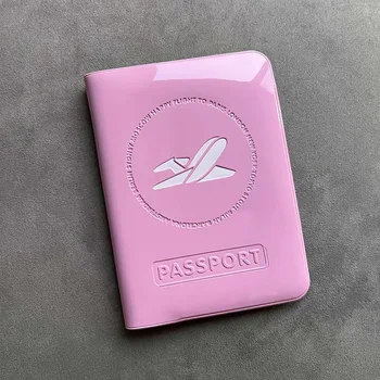 Acessórios de viagem Personalizado Avião Capa de Passaporte com Nomes de Mulheres cor-de-Rosa de Design 3D de PVC de Viagem Personalizar o Titular do Passaporte