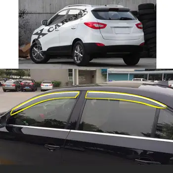 Adesivos de carro de Plástico Vidro de uma Janela Tempo Vento Viseira Chuva/Sol Guarda Defletores de Ventilação Para HYUNDAI IX35 2010-2017
