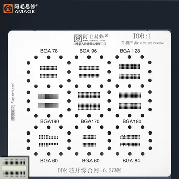 Amaoe DDR Chip Sintetizar Malha de Aço Computador de Memória GDDR5/5X/6 Placa de Vídeo Memória de Vídeo DDR3/4 BGA 170/190/180 Estêncil