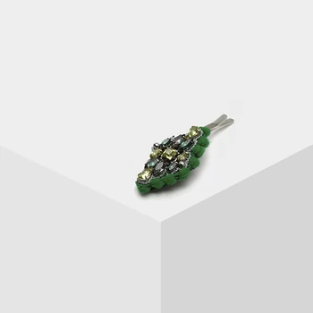Amorita boutique feito a mão frisada jóias requintadas verde pelúcia bola de design de moda do cabelo cartão