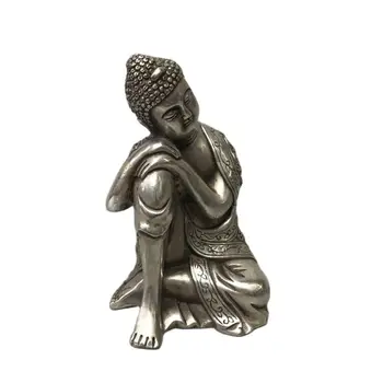 Antique bronze, cobre de branco Dormir Buda ornamentos, enfeites e decoração Colecionáveis