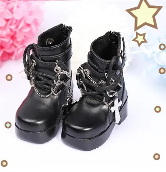 BJD boneca SD boneca sapatos 1/4 botas de salto alto preto de mulheres boneca sapatos acessórios