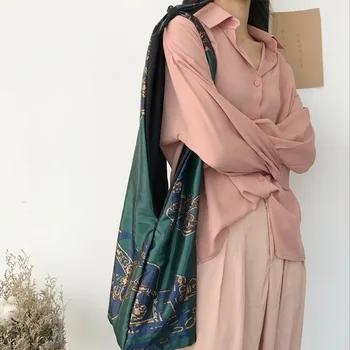 bolsa feminina com o lenço de seda Mulheres 2019 moda grande saco de Senhoras saco de ombro Feminino bolsa sac principal Casual Saco de Compras