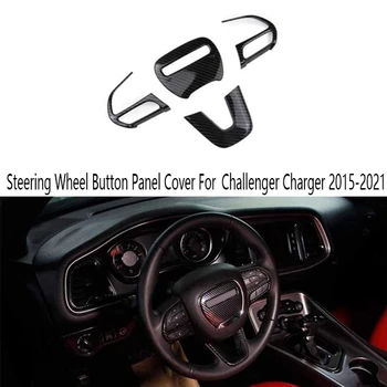 Botão No Volante Tampa Do Painel De Moldura Para Dodge Challenger Carregador 2015-2021