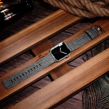 Bracelete para Apple Relógio 45mm Banda Série 7 41mm de Nylon Macio do Punho para o iWatch SE a Série 6/5/4/3/2/1 38mm 42mm 40mm 44mm Correia