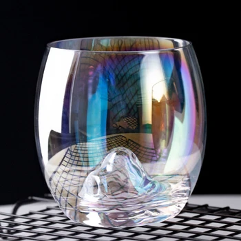 Canecas De Vidro Copo De Café Colorfull Lágrima De Vinho De Cristal Caneca De Vidro Iceberg Refletindo Arco-Íris Personalidade Casa Japonês