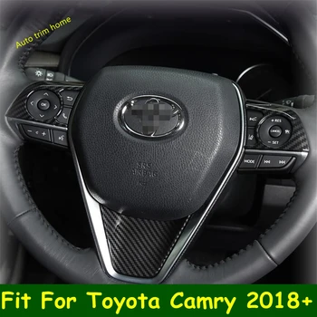 Carro Volante Tira Botão Multi-função Moldura Guarnição Tampa de Ajuste Para o Toyota Camry 2018 - 2022 Interior, Acessórios Peças