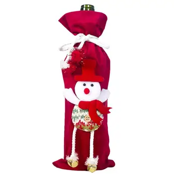 Cartoon Doll Santa Calças De Doces De Natal Sacos De Vinho, Meia Garrafa De Saco De Presente De Natal Decoração De Natal De Garrafa De Vinho Com Tampa De Saco