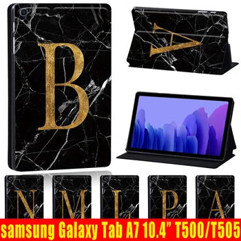 Case para Samsung Galaxy Tab A7 10.4 Polegadas 2020 T500/T505 26 Iniciais PU Couro Tablet Protetor de Stand Folio, Capa +Caneta Grátis