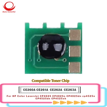 Compatível CE260A CE261A CE262A CE263A Chip de Toner Para HP Color LaserJet CP4025 CP4025n CP4025dn cp4525n CP4525dn CP4525xh
