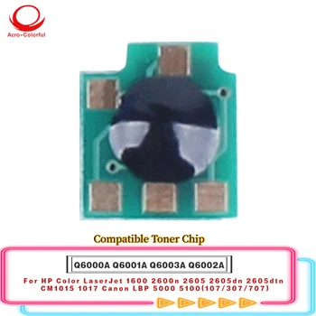 Compatível Q6000A Q6001A Q6002A Q6003A Cartucho de Toner Chip Aplicar para HP Color LaserJet 1600 2600n 2605 2605dn 2605dtn Impressora