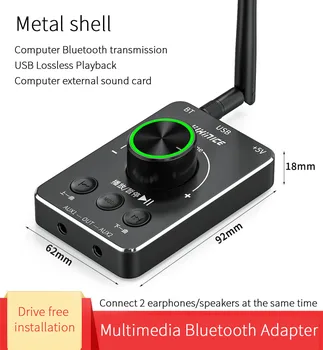 Computador USB Bluetooth Adaptador de Fone de ouvido 5.1 Conectado Ao Fone de ouvido sem Fio de Jogo Tela Cheia Controlador de Volume, Um Botão de Mudo