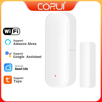 CoRui Tuya Smart wi-Fi da Porta da Janela do Sensor Sensor Magnético de Porta Detector de Alarme Independente Sensor Magnético com Alexa Inicial do Google