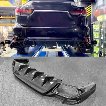 De Fibra de carbono, pára-choques Traseiro Lábio Difusor de ALUMÍNIO Pintada de Preto com Extensão de Cobre Para Lexus RX300 RX450H 2020 a Auto Estilo