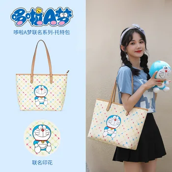 Doraemon bolsas e Bolsas de Senhoras da Sacola do Ombro Sacos de Moda para as Mulheres Impressos de Luxo Designer Saco de Alta Capacidade PU