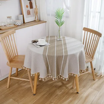 Em estilo japonês, o algodão e o linho fresco pequeno toalha de mesa literária mesa redonda mesa de café toalha de mesa toalha de mesa redonda