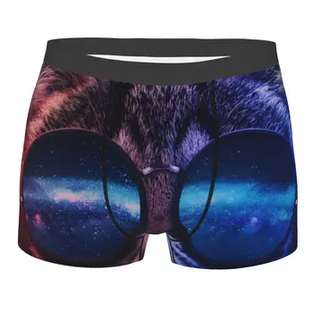Espaço Galaxy Lobo Cuecas De Algodão Calcinha Homem Cueca Sexy Cool Cat Shorts, Cuecas