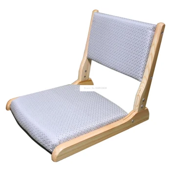 Estilo Japonês Sólido Simples, Cânfora Dobrável De Chão De Estar Sala De Estar De Cadeira De Quarto Estofada Cadeira Dobrável Sem Pernas