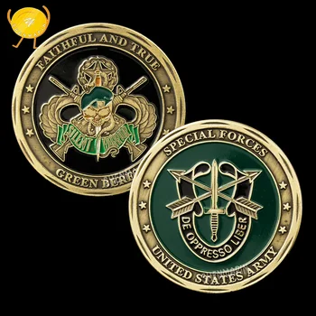 Exército dos Estados unidos Moeda Comemorativa de Boina Verde Forças Especiais Desafio de Moeda NOS Honra Medalha de Crânio Moedas Colecionáveis
