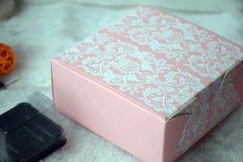 Frete grátis-de-rosa barroco vintage branco decorativo padrão de caixa de biscoito bolo de sobremesa de embalagem caixas de embalagem de presente favores
