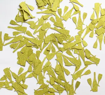 Glitter taça de Champanhe Véspera de ano Novo Noivo Noiva Decoração do Partido Die Cuts Scrapbooking cft Tabela de decoração de scrapbook Confettis