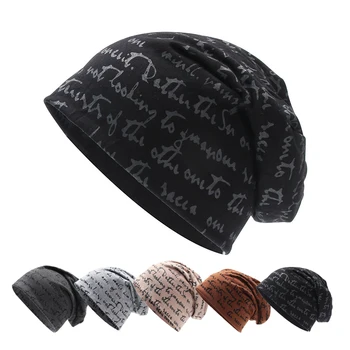 Gorro, Chapéu, Lenço de cabeça cap Unisex seção Fina Letras de impressão de tricô Turbante Chapéus ao ar livre do lazer Chapéu do Beanie